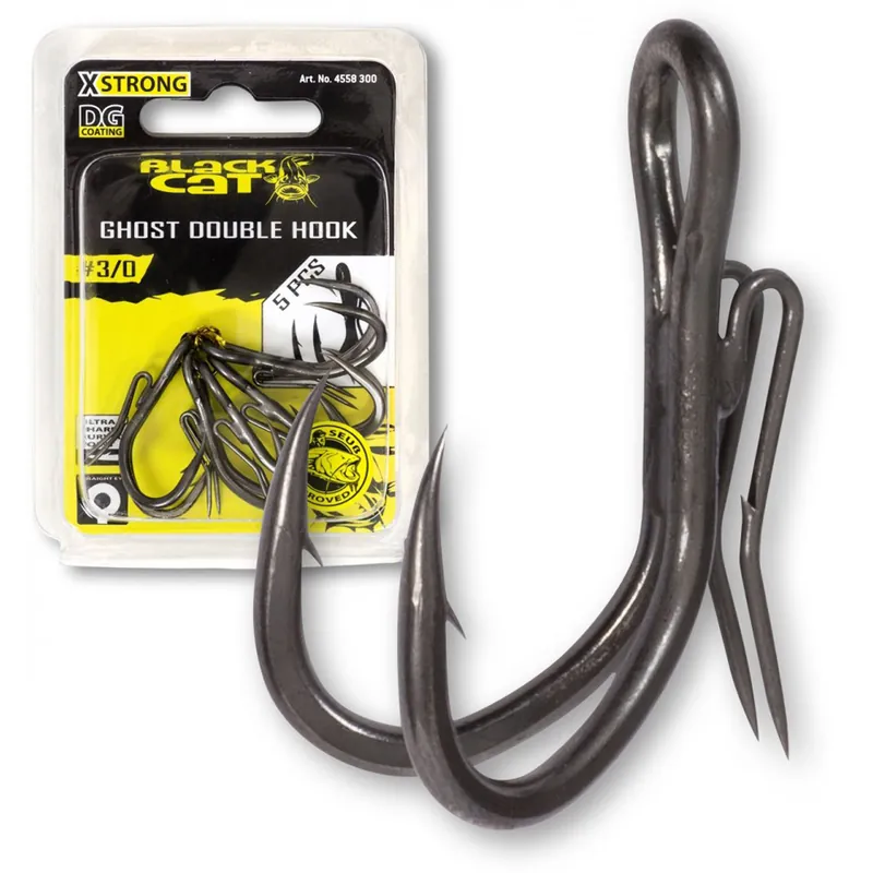 Zlevněno | Dvojháčky BLACK CAT Ghost Double Hook DG Coating
