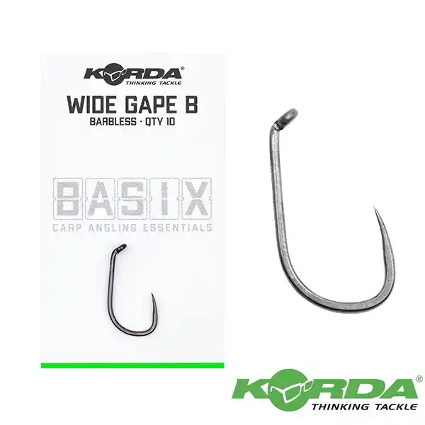Háčky KORDA Basix Wide Gape Barbless | Přímo z výroby
