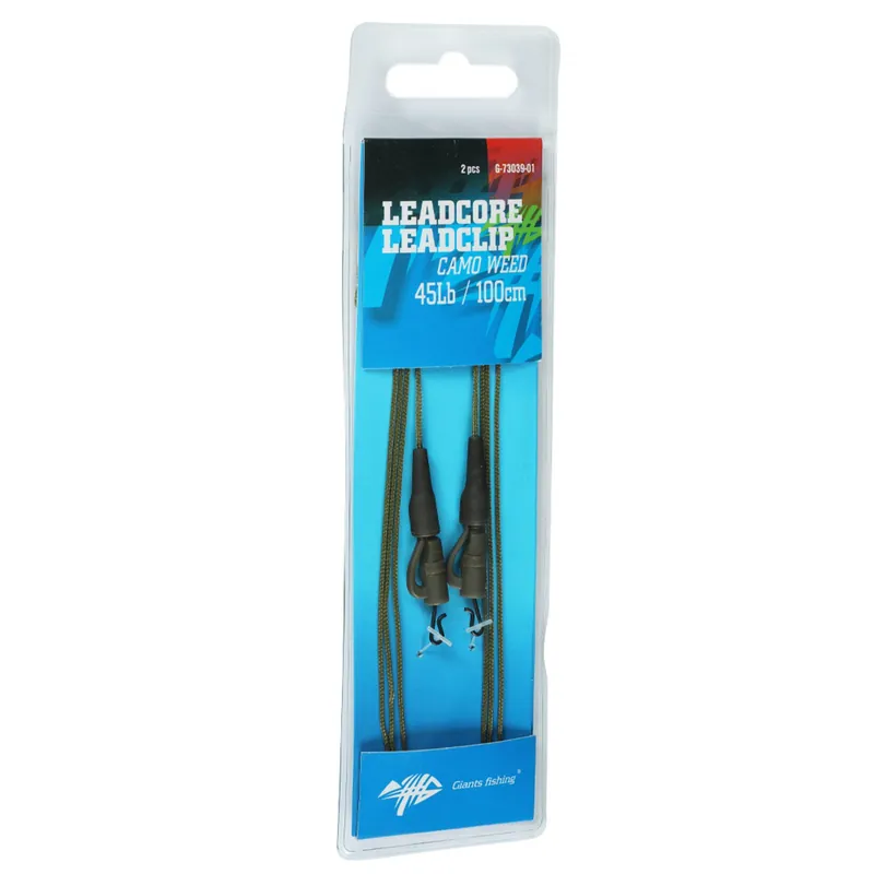Giants fishing Montáž s olověnou šňůrkou Leadcore 45Lb Leadclip (2ks) 100cm | Připraveno k expedici