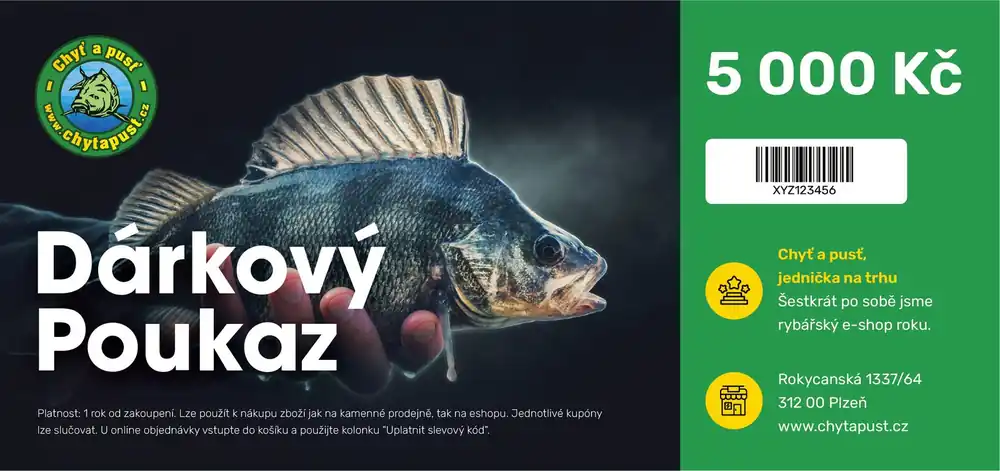 Velká sleva - Chyť a pusť Dárkový poukaz 5000 Kč