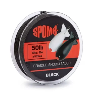 Spomb Šoková šňůra Braided Shockleader Black 0,26mm 22kg/50lb 50m - Rychlé dodání