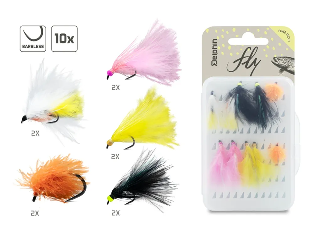 Delphin Sada umělých mušek Fly Pond trout 10ks | Velká sleva