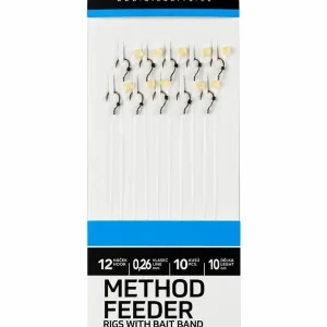 Akce | Mikbaits Method Feeder fluorocarbonové návazce s elastickým kroužkem 10ks