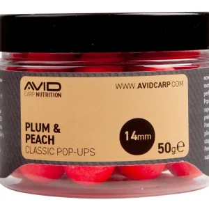 Avid Plovoucí boilie Classic Pop-Ups Plum & Peach 14mm 50g | Zvýhodněná cena