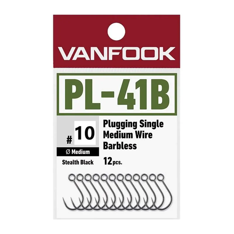 Vanfook Háčky na Woblery PL-41B Plugging Single Medium Heavy Wire Barbless 12ks - Doprodej