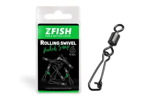 Bezpečná platba | ZFISH Obratlík s Karabinou Rolling Swivel & Hooked Snap vel.8