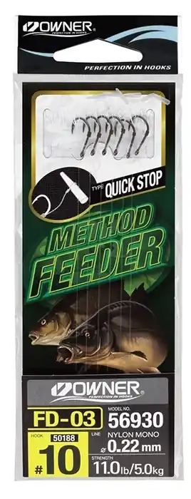 6ks - Hotový návazec Owner na Method Feeder Quick Stop FD-03 vel. 6, 0,22mm - Žádaný produkt