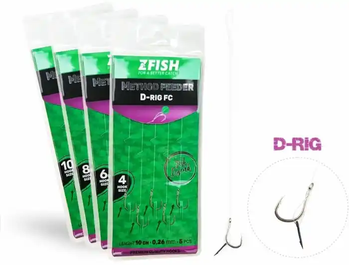 5ks - Návazec Zfish Method Feeder D-Rig Velikost 8 | Novinka