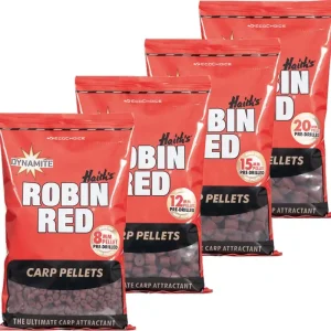 Pelety Dynamite Baits Robin Red Carp Předvrtané 900gr Průměr-8mm - Doprodej