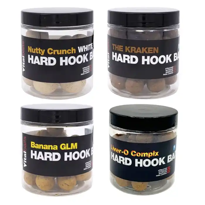 Boilie Vitalbaits Hard Hook Bait Nutty Crunch 14mm 100gr | Přímo z výroby