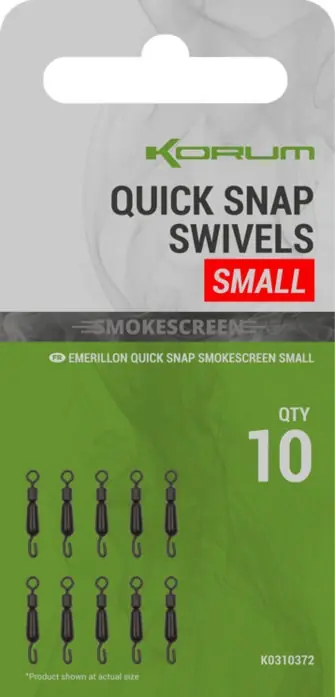 Vysoká kvalita | Obratlík Korum Smokescreen Quick Snap Swivel Large