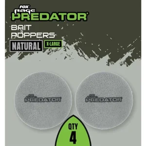 Cenová bomba | FOX RAGE Predator Plovoucí Pěna Bait Poppers - Natural X-Large 4ks