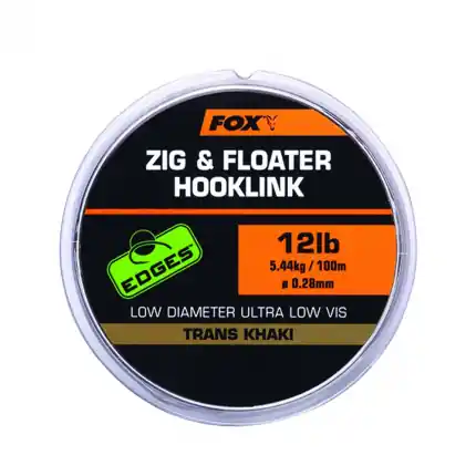 Fox Vlasec Edges Zig & Floater Hooklink Trans Khaki 100 m | Do košíku