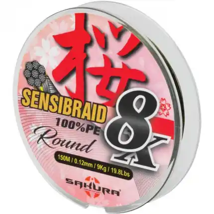 Velmi oblíbený produkt - Sakura splétaná šnůra Sensibraid 8X 150m 0,18mm/15kg
