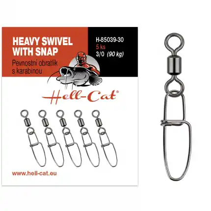 Zvýhodněná cena | Hell-Cat Pevnostní obratlík s karabinou Heavy Swivel with Snap 5ks vel.4/0 (120kg)