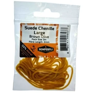 Outlet - Semperfli Šenylka Suede Chenille Large Brown Olive 2mm