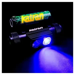Katran Čelová dobíjecí svítilna Headlamp W/B 460 PRO modrá a bílá LED + box + náhradní baterie zdarma NEW | Snadné vrácení