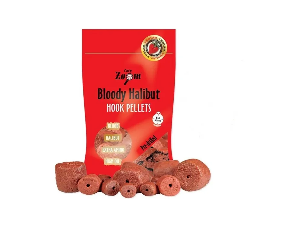 Přímo od výrobce - Strawberry Halibut Hook Pellets - s otvorem - 150 g